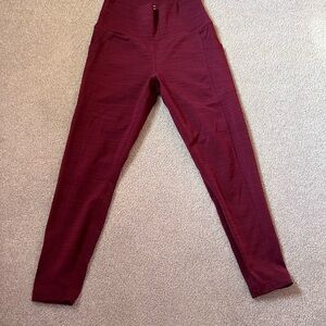 Members Mark Maroon Womens Ankle Leggings
